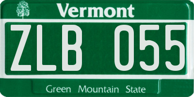 VT license plate ZLB055