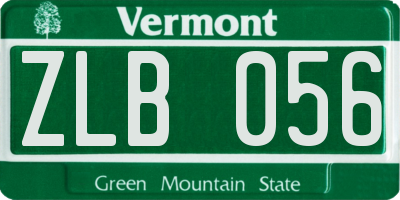 VT license plate ZLB056