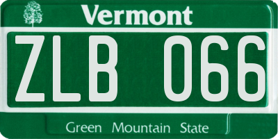 VT license plate ZLB066