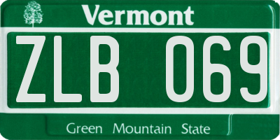 VT license plate ZLB069