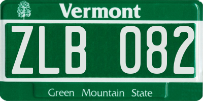 VT license plate ZLB082