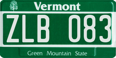 VT license plate ZLB083