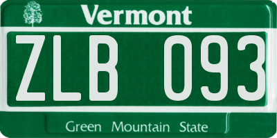 VT license plate ZLB093