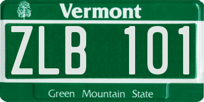 VT license plate ZLB101