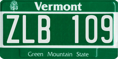 VT license plate ZLB109