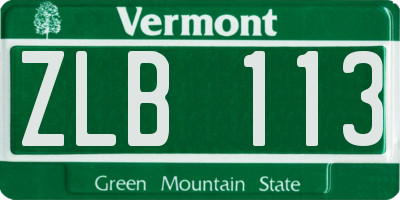 VT license plate ZLB113