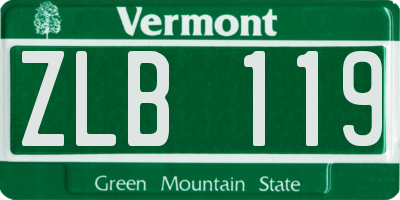 VT license plate ZLB119