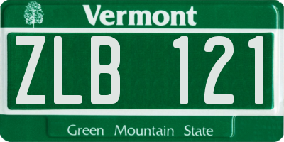 VT license plate ZLB121