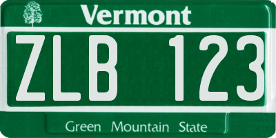 VT license plate ZLB123