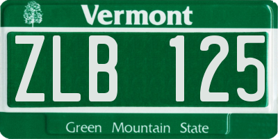 VT license plate ZLB125