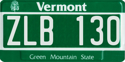 VT license plate ZLB130