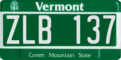 VT license plate ZLB137