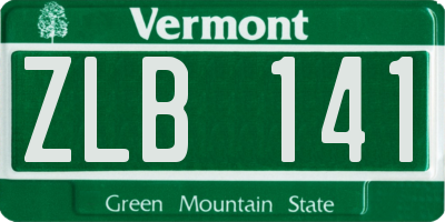 VT license plate ZLB141