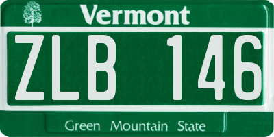 VT license plate ZLB146