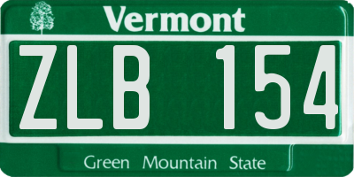VT license plate ZLB154