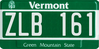 VT license plate ZLB161
