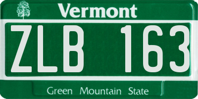 VT license plate ZLB163