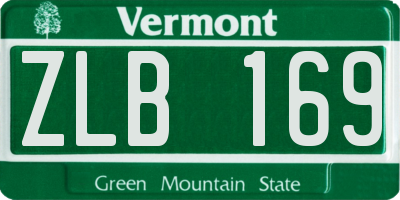 VT license plate ZLB169