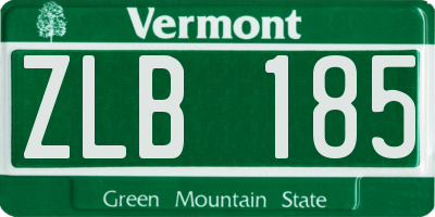 VT license plate ZLB185