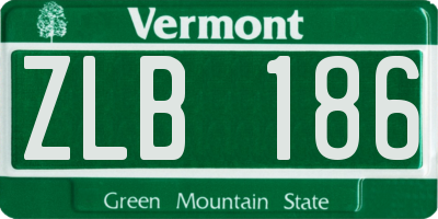 VT license plate ZLB186