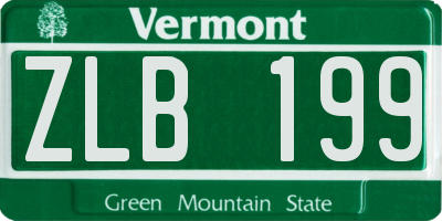 VT license plate ZLB199