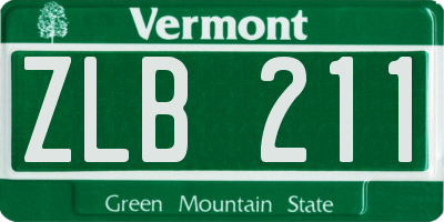 VT license plate ZLB211