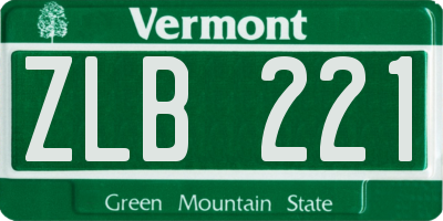 VT license plate ZLB221