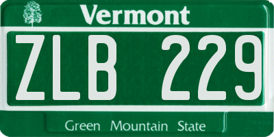 VT license plate ZLB229