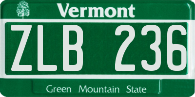 VT license plate ZLB236