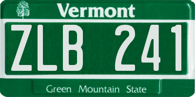 VT license plate ZLB241