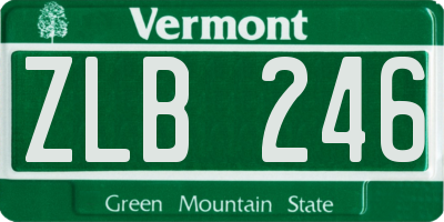 VT license plate ZLB246