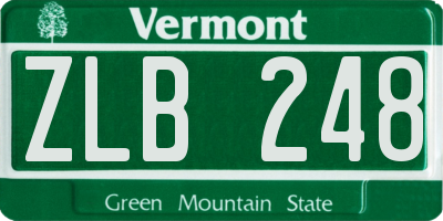 VT license plate ZLB248
