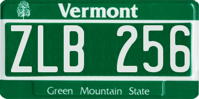 VT license plate ZLB256
