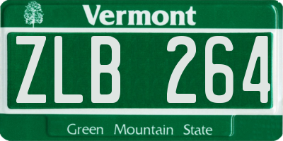 VT license plate ZLB264