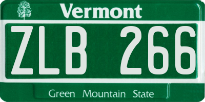 VT license plate ZLB266