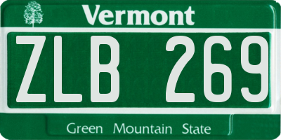 VT license plate ZLB269