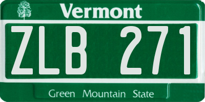 VT license plate ZLB271