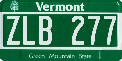 VT license plate ZLB277