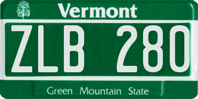 VT license plate ZLB280