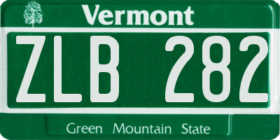 VT license plate ZLB282