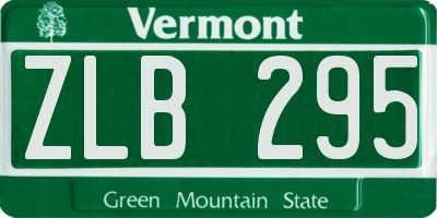VT license plate ZLB295
