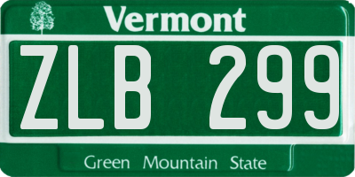 VT license plate ZLB299