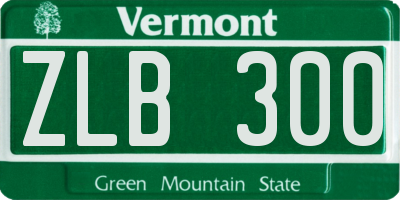 VT license plate ZLB300