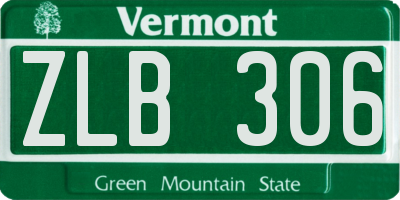 VT license plate ZLB306