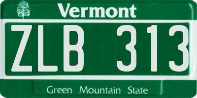 VT license plate ZLB313
