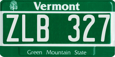 VT license plate ZLB327