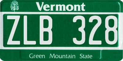 VT license plate ZLB328