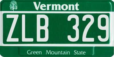 VT license plate ZLB329