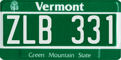 VT license plate ZLB331