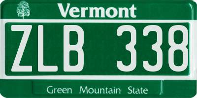 VT license plate ZLB338